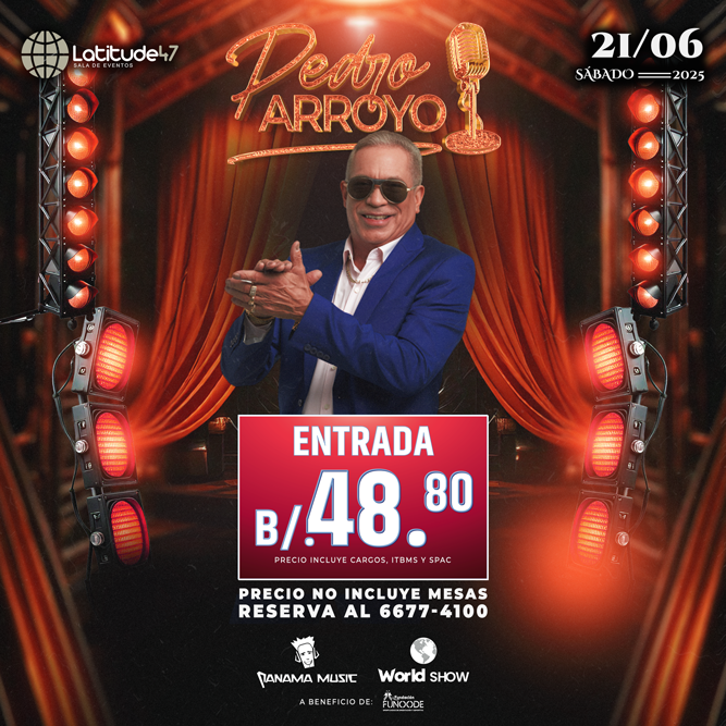 Plot promocional del evento PEDRO ARROYO con precios y mapa.