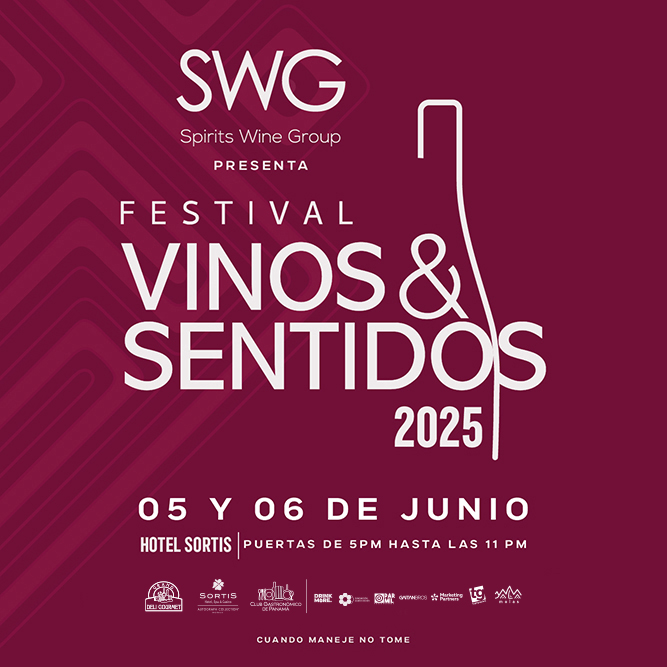 VINOS & SENTIDOS Foto promocional del evento VINOS & SENTIDOS describiendo los participantes y fechas del evento.