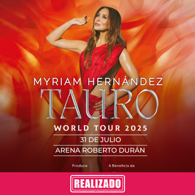 MYRIAM HERNÁNDEZ Foto promocional del evento MYRIAM HERNÁNDEZ describiendo los participantes y fechas del evento.