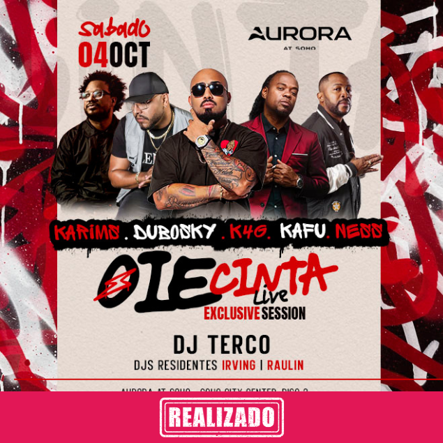 OIE CINTA LIVE Foto promocional del evento OIE CINTA LIVE describiendo los participantes y fechas del evento.